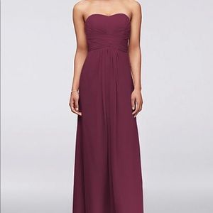 Long strapless chiffon dress